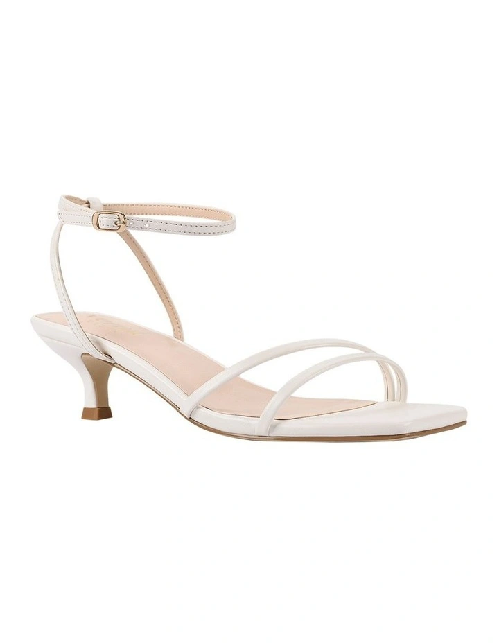 Alex Kitten Heel Sandals in Chalk White image 3