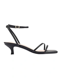Alex Kitten Heel Sandals in Black