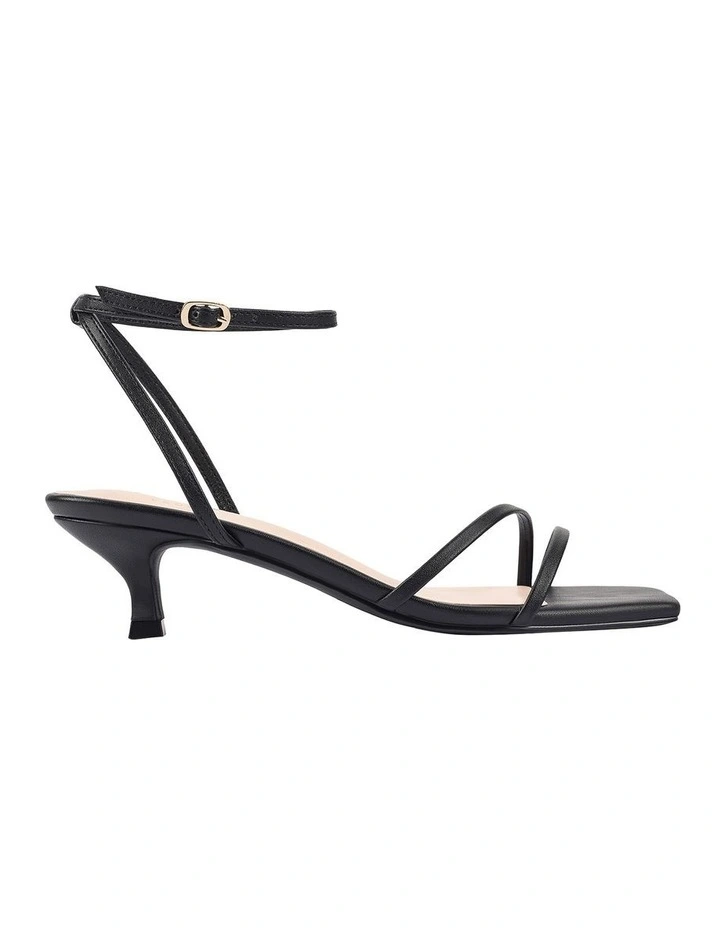 Alex Kitten Heel Sandals in Black image 1
