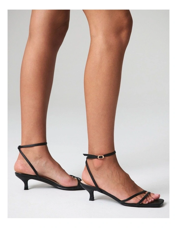 Alex Kitten Heel Sandals in Black image 2