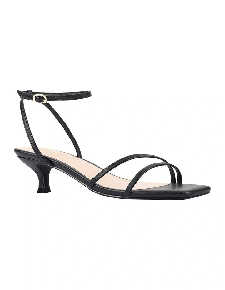 Alex Kitten Heel Sandals in Black image 3