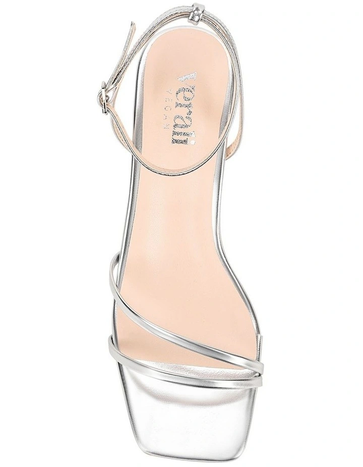 Alex Kitten Heel Sandals in Silver image 6