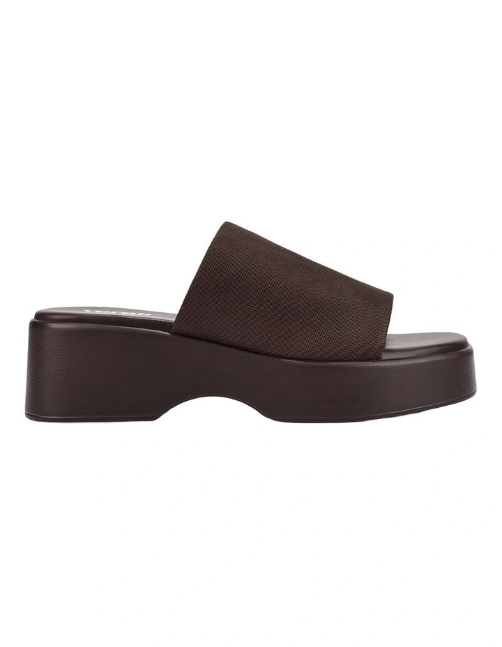 Cherry Flatform Slides in Chocolate Brown image 1