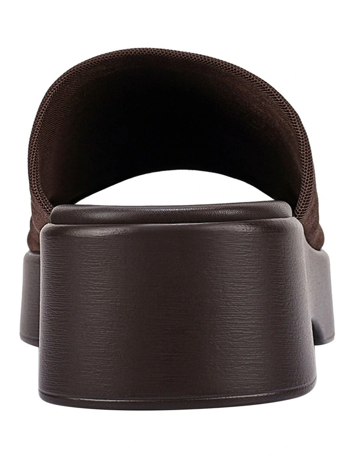 Cherry Flatform Slides in Chocolate Brown image 3