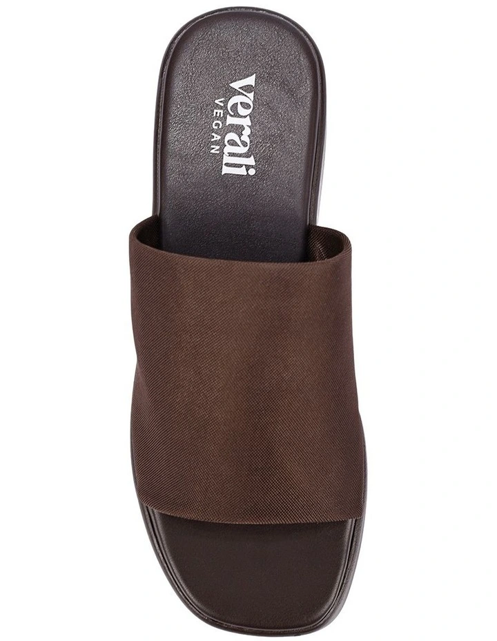 Cherry Flatform Slides in Chocolate Brown image 4
