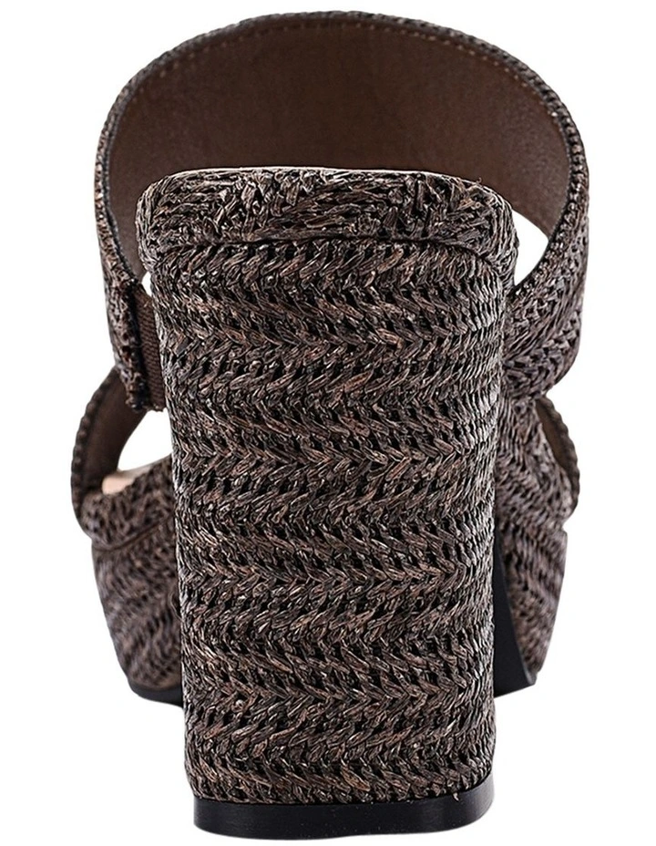 Herbet Platform Heels in Chocolate Brown Raffia image 4