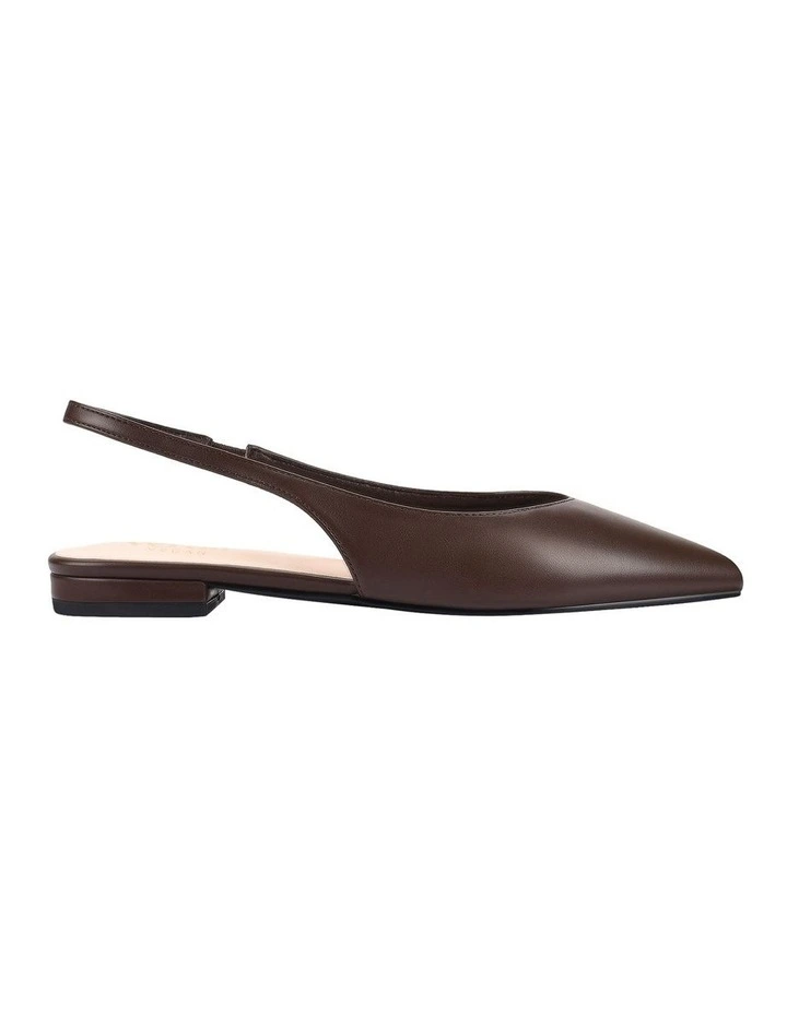 Hillary Slingback Flats in Chocolate Brown image 1