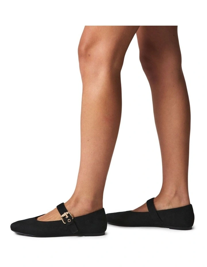 Europe Mary-Jane Flats in Black Micro image 2