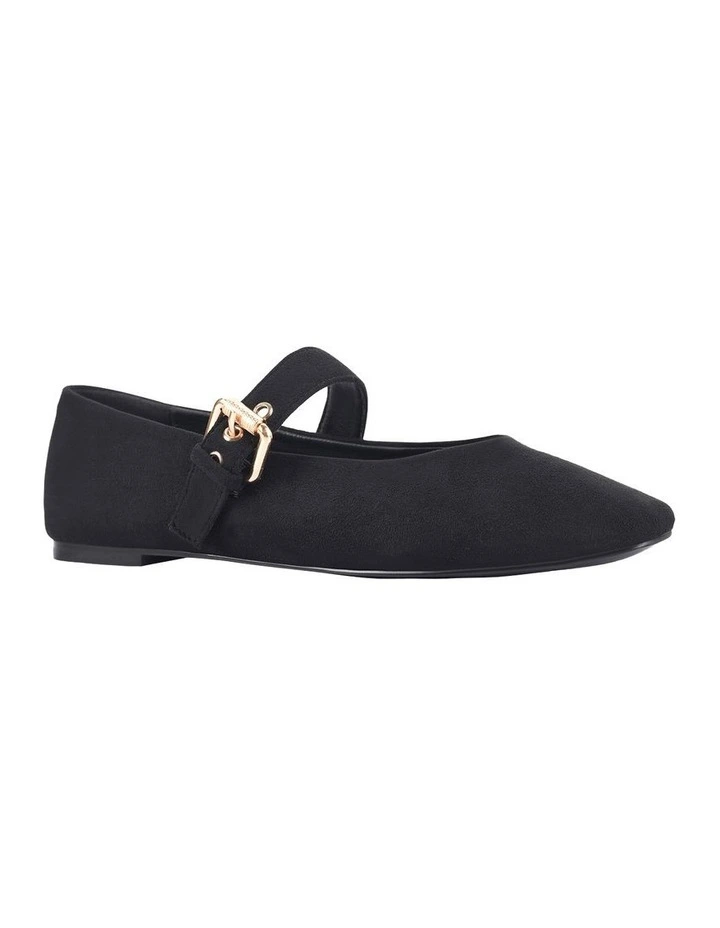 Europe Mary-Jane Flats in Black Micro image 2