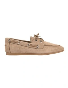 Brody Boat Shoes in Taupe Micro