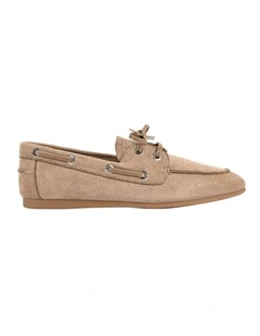 Brody Boat Shoes in Taupe Micro