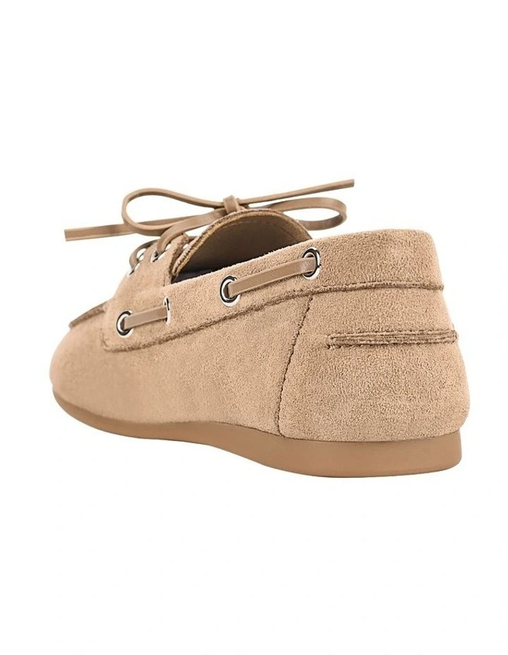 Brody Boat Shoes in Taupe Micro image 5