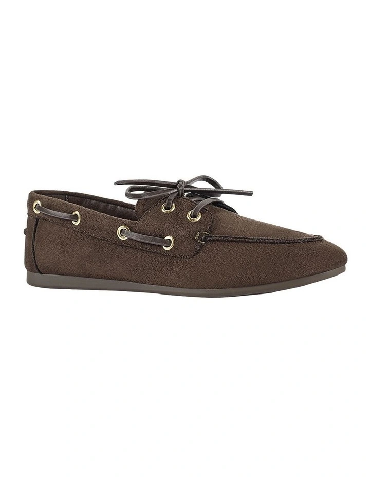 Brody Boat Shoes in Chocolate Brown Micro image 2