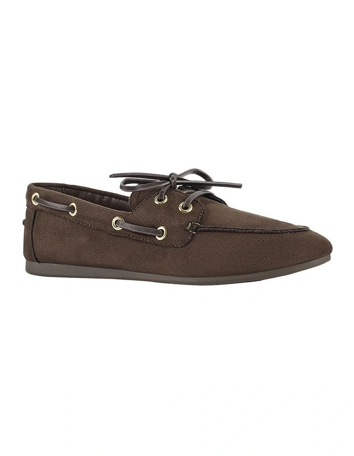 Brody Boat Shoes in Chocolate Brown Micro image 3
