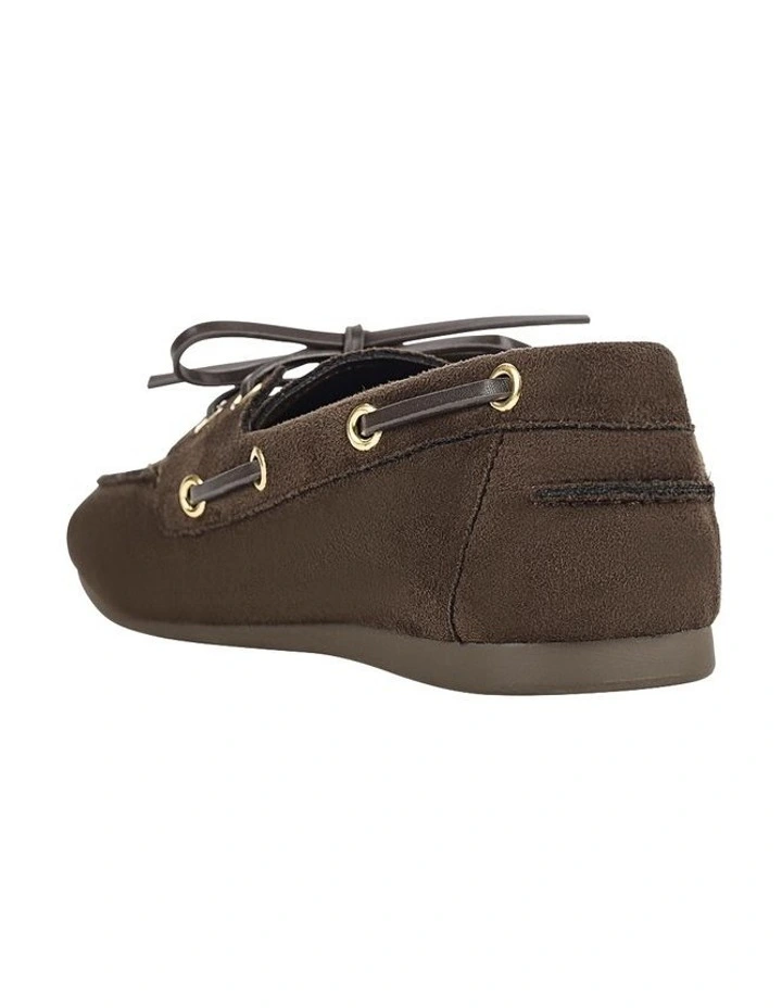 Brody Boat Shoes in Chocolate Brown Micro image 5