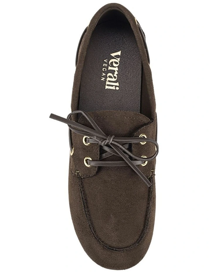 Brody Boat Shoes in Chocolate Brown Micro image 5
