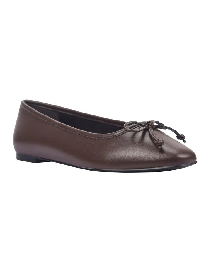Eugenie Ballet Flats in Chocolate Brown image 2