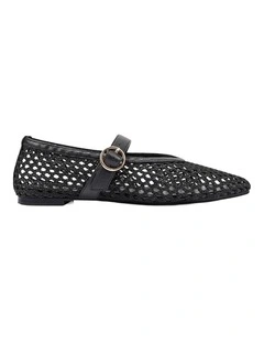 Eunice Mary-Jane Flats in Black