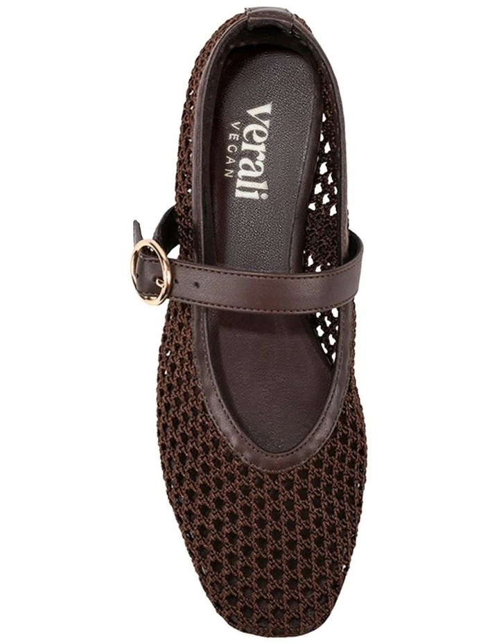 Eunice Mary-Jane Flats in Chocolate Brown image 5