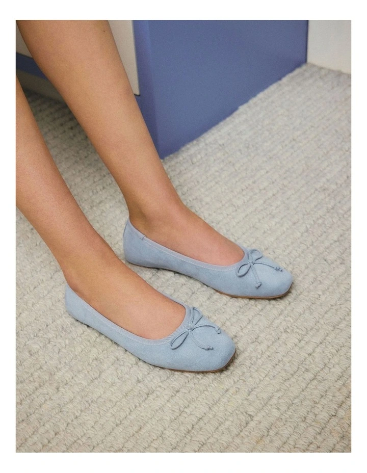 Eugenie Ballet Flats in Light Blue Micro image 2