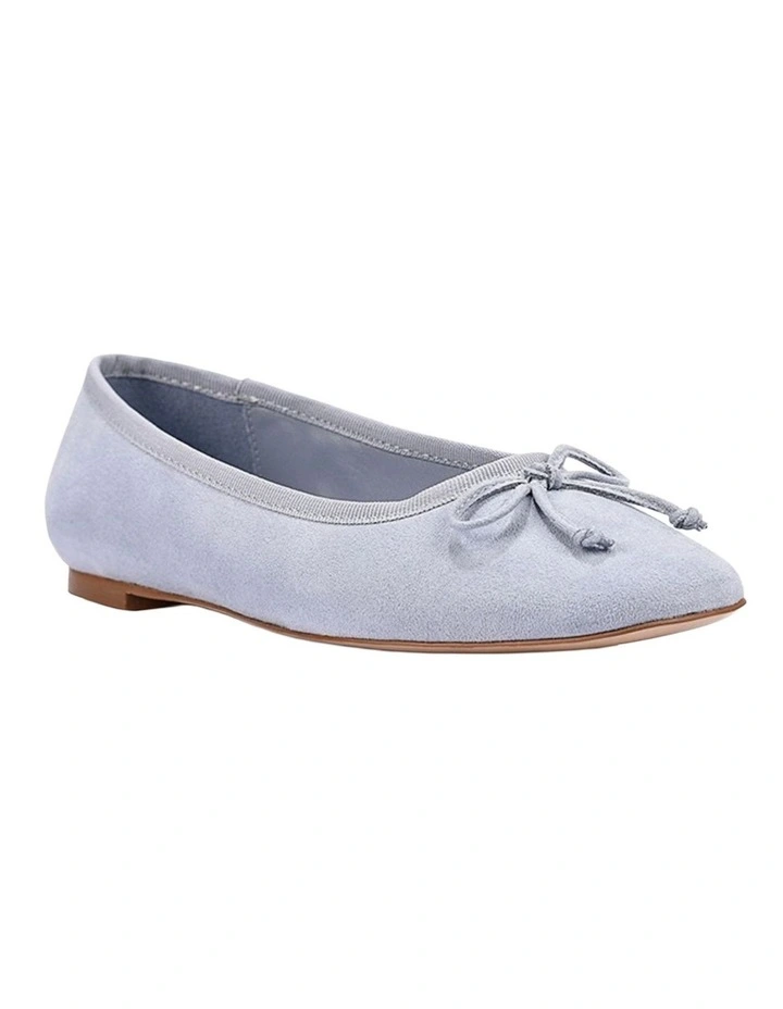 Eugenie Ballet Flats in Light Blue Micro image 3