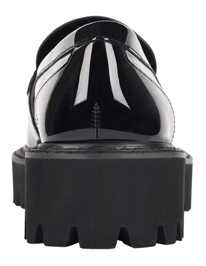 Neon Chunky Loafers in Black Patent image 4