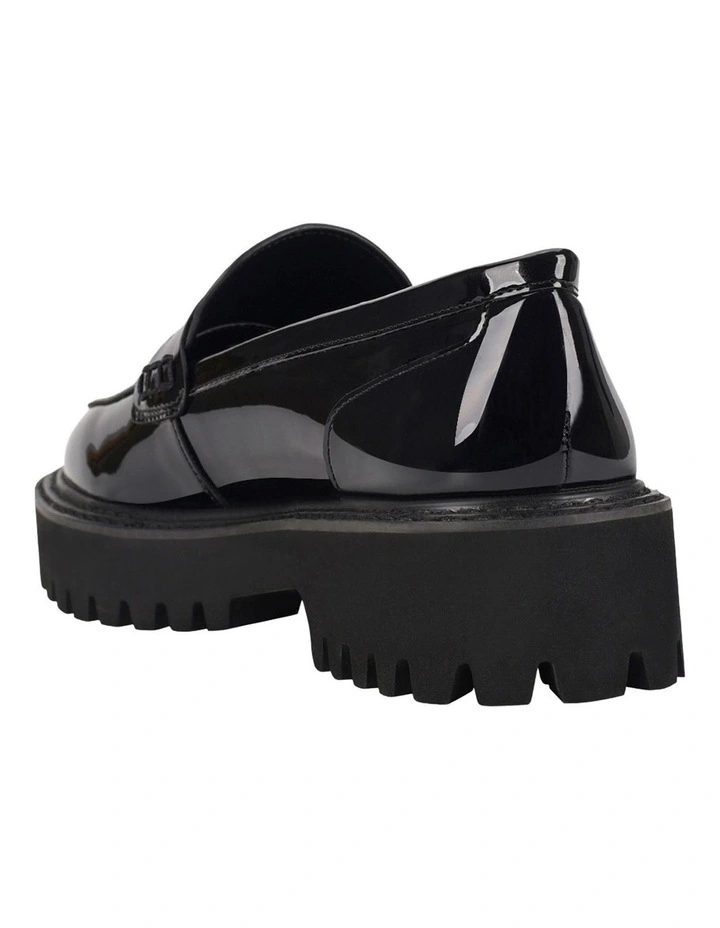 Neon Chunky Loafers in Black Patent image 5