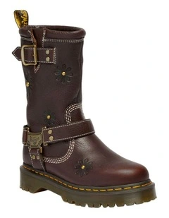 Anistone Flower Hi Flower Boot in Dark Brown Grizzly