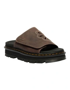 ZebZag Dunnet Flower Slide in Dark Brown Crazy Hor