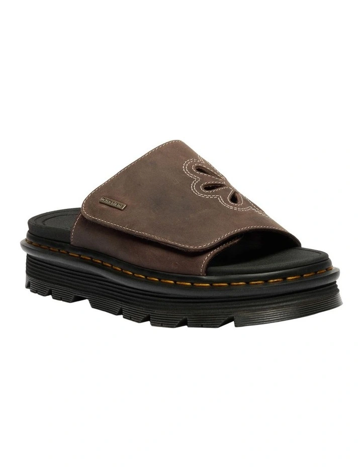 ZebZag Dunnet Flower Slide in Dark Brown Crazy Hor image 1