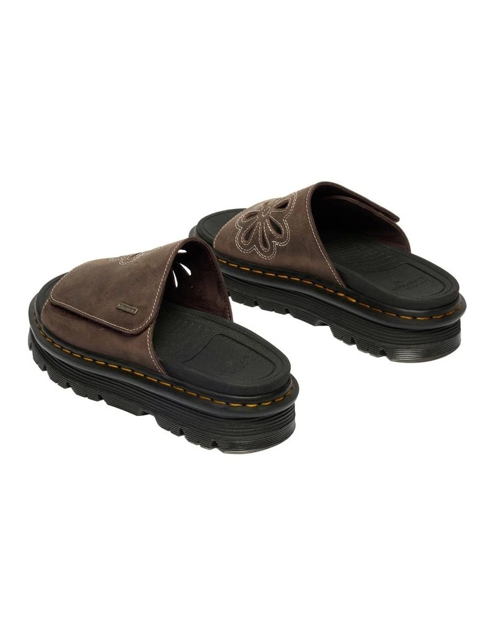 ZebZag Dunnet Flower Slide in Dark Brown Crazy Hor image 4