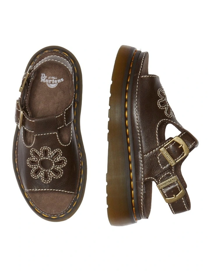 Dunnet Flower Sandal in Kelp Brown image 7