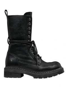 Mid Calf Boot in Independent Black