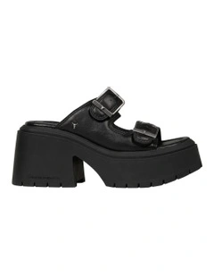 Chasing Leather Sandal in Black
