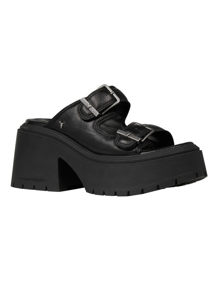 Chasing Leather Sandal in Black image 2