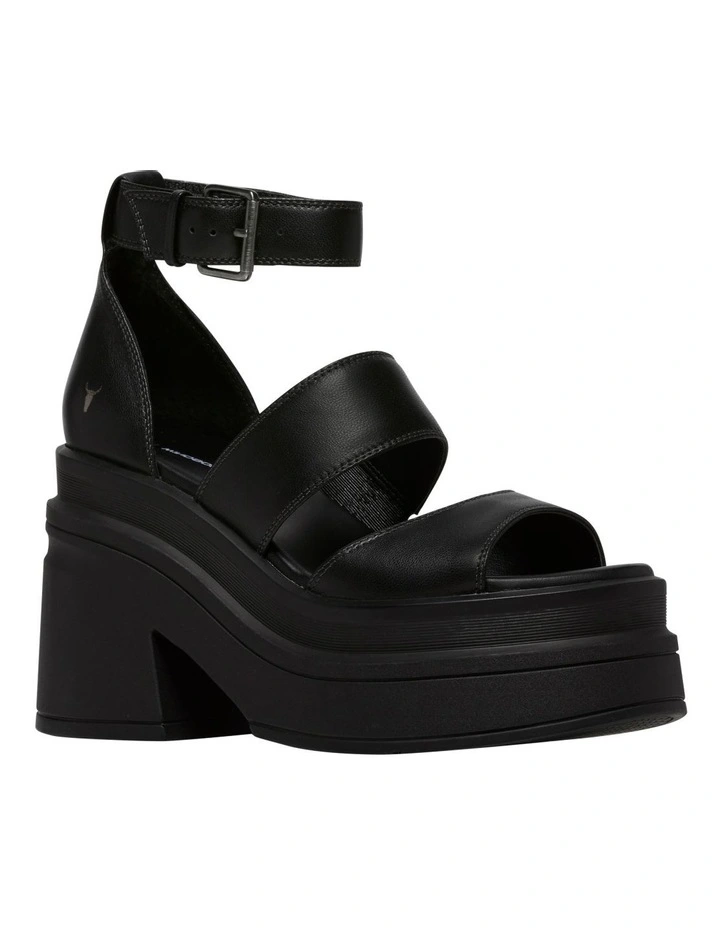 platform chunky black sandals