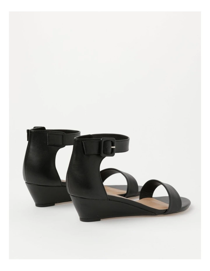 Bridgette Wedged Low Heeled Sandal in Black image 5