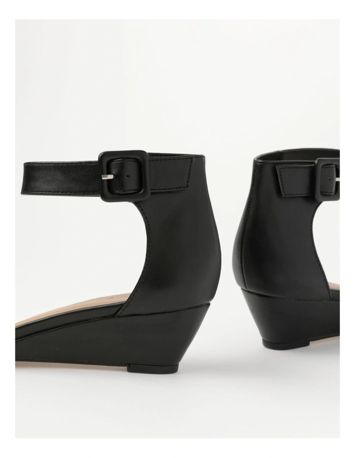 Bridgette Wedged Low Heeled Sandal in Black image 7
