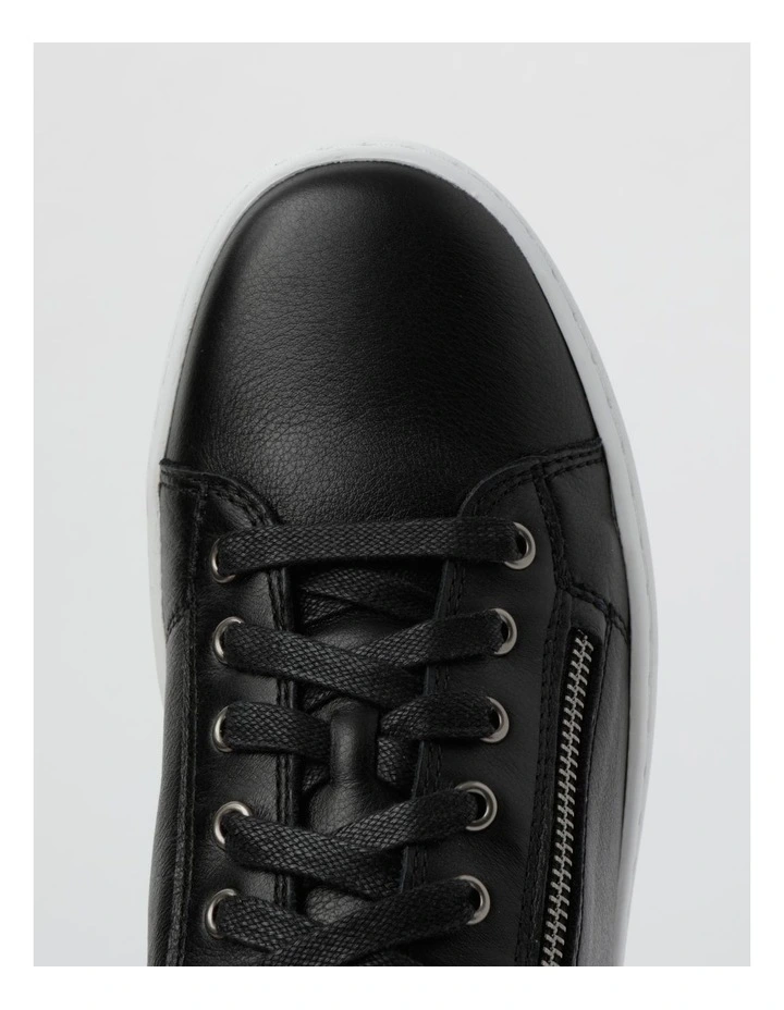 leather zip sneakers