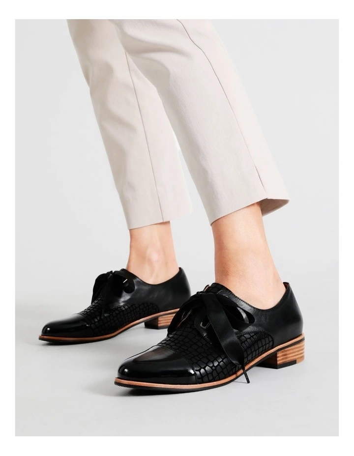 Avril Black Lace-Up Brogues image 2