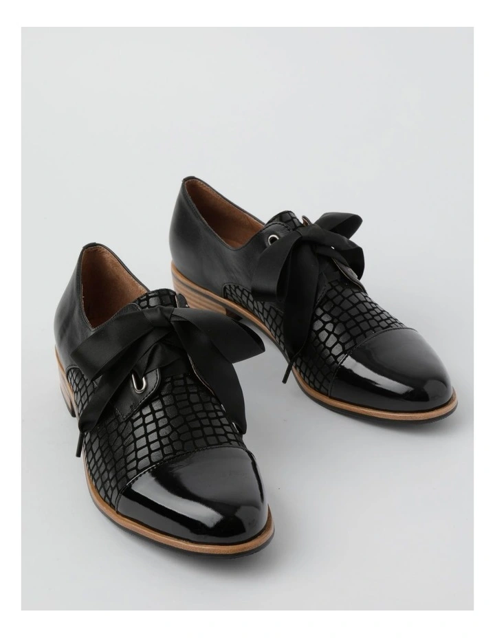 Avril Black Lace-Up Brogues image 3