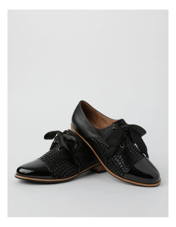 Avril Black Lace-Up Brogues image 4