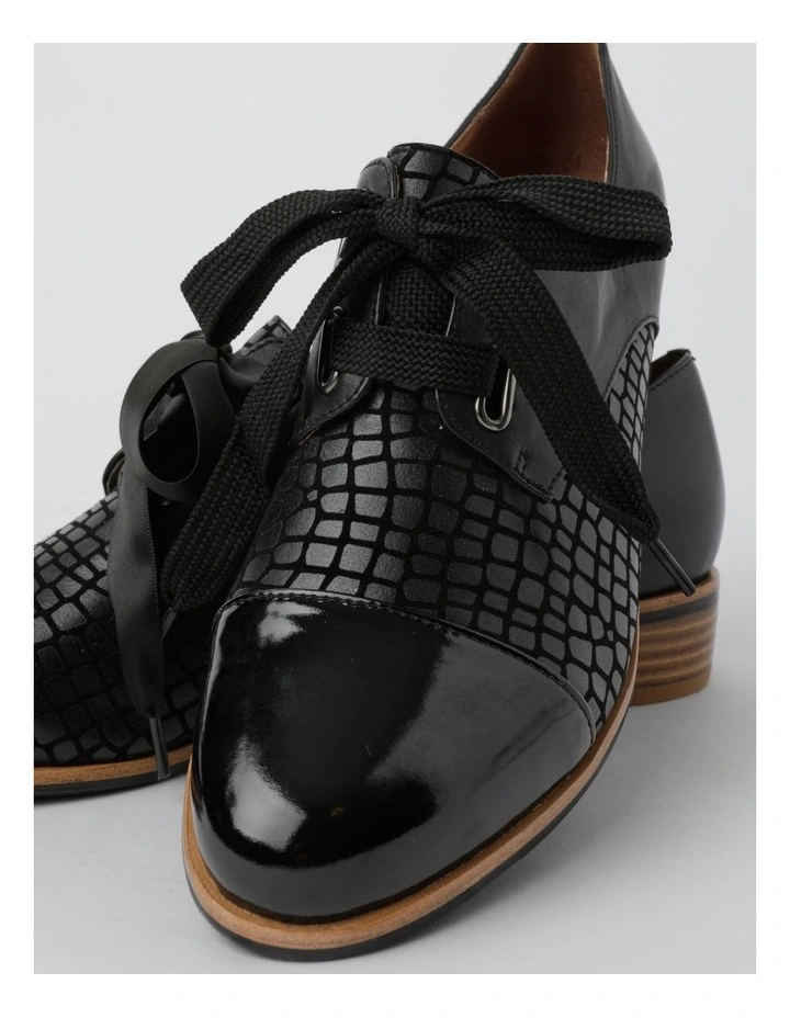 Avril Black Lace-Up Brogues image 6