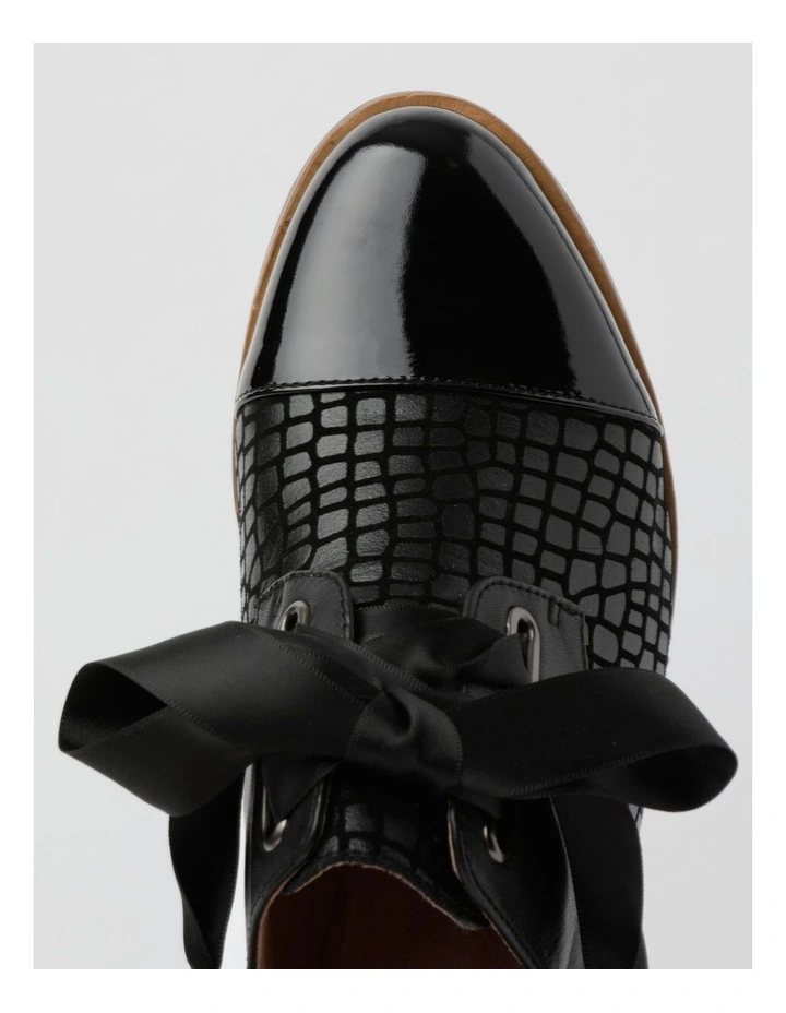Avril Black Lace-Up Brogues image 7