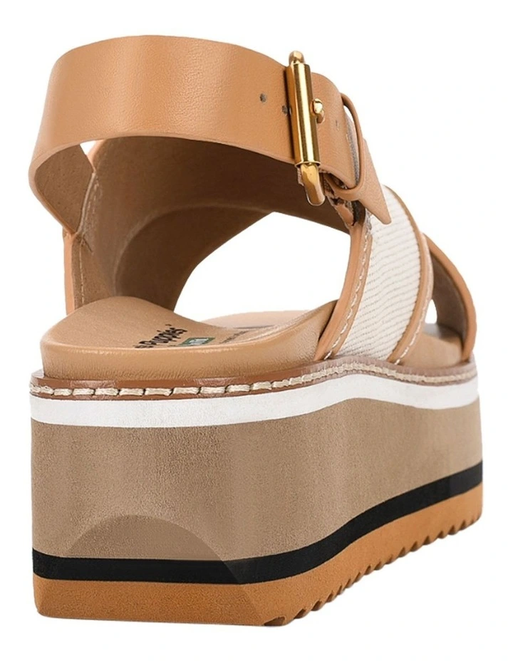 Daint Platofrm Sandal  in Camel Bone image 5