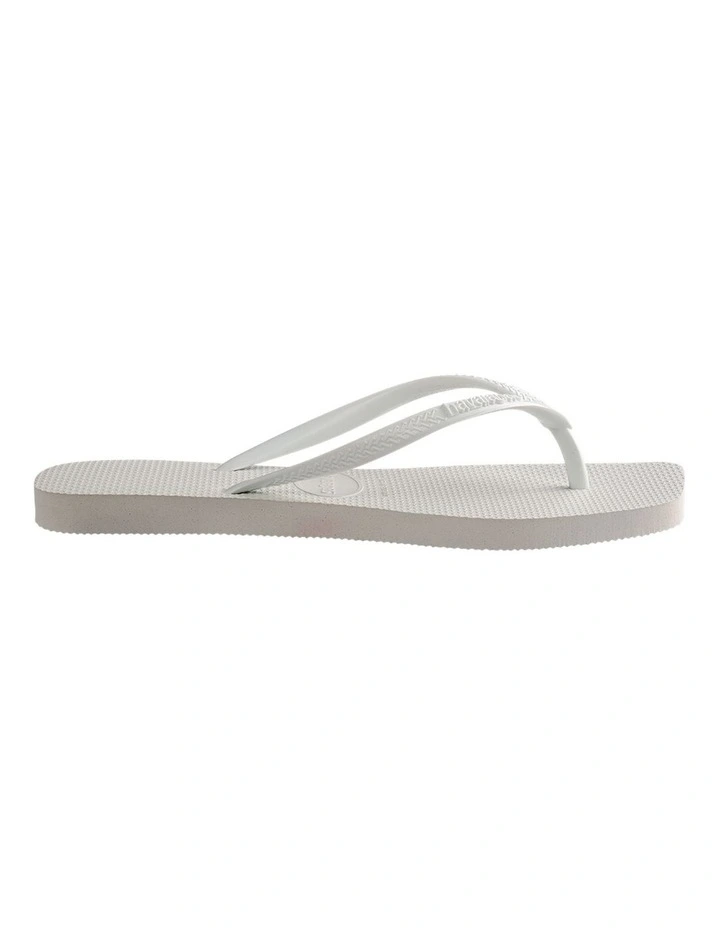 Slim Square Toe Thongs in White image 2