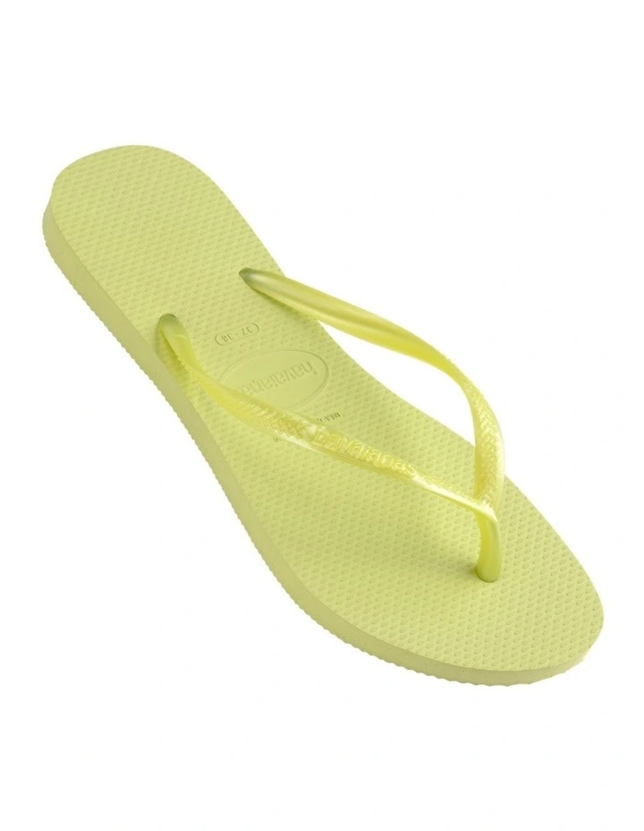 Slim Metallic Thongs in Matcha Green image 1