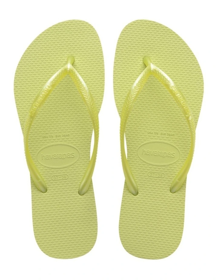 Slim Metallic Thongs in Matcha Green image 3