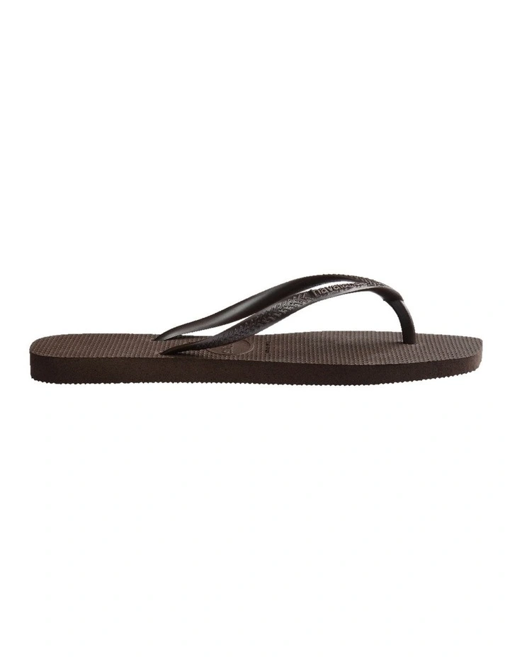 Slim Square Toe Thongs in Dark Brown image 2