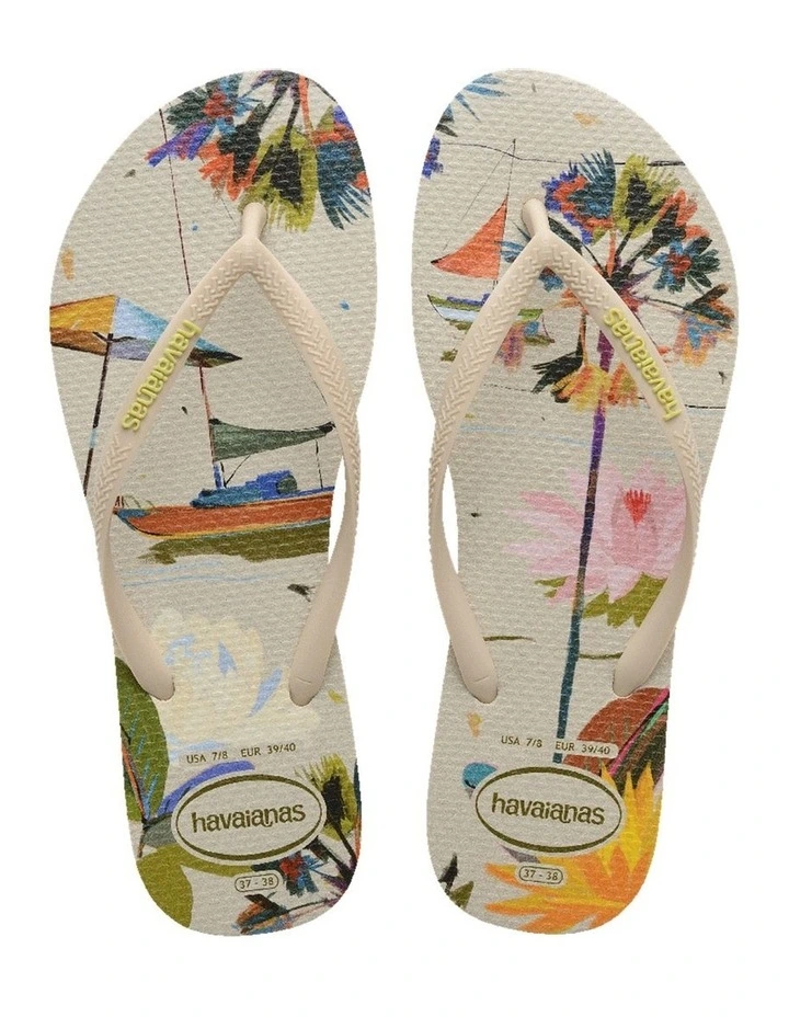 Slim Summer Bliss Thongs in Beige image 3